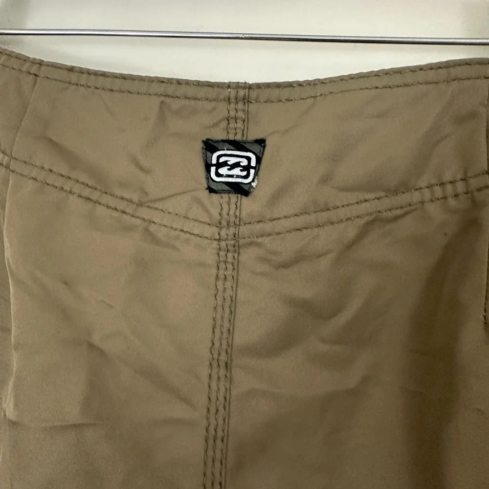 Billabong Board Shorts Olive Green Logo VTG Y2K Cargo Pockets Surfing Men 38